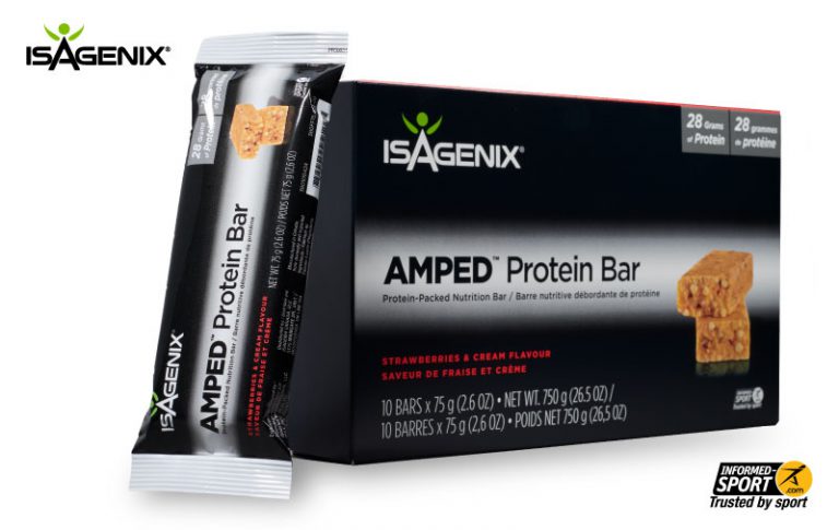 Ahora disponible en los Estados Unidos la Barra de Proteína AMPED sabor fresas con crema