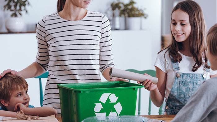 Recycling is easy and the whole family can take part