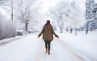 Woman outside in winter