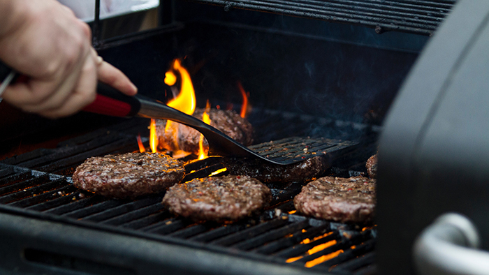 grilling bison burgers