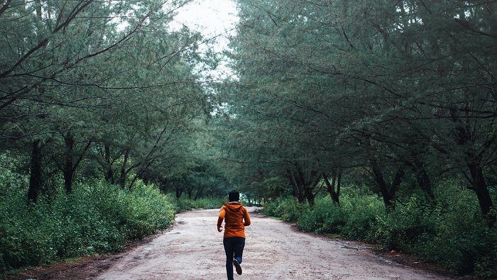 Person going for a run outside